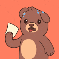 Sweating Teddy Bear GIF by BEARISH