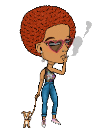 depressedcitizens dog woman nft smoke Sticker