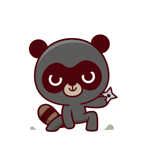 EstudioKudasai giphyupload ninja raccoon mapache Sticker