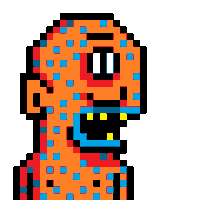 Pixel Orange Sticker