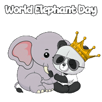 World Elephant Day Love Sticker by PandaPals