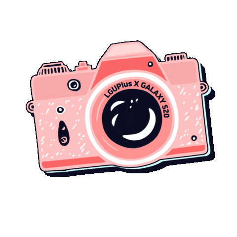 Pink Camera Sticker by LG Uplus
