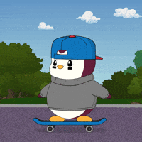 Skating On My Way GIF by Pudgy Penguins