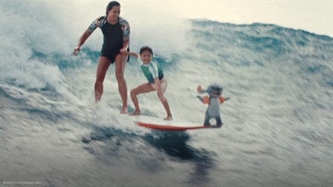 Lilo And Stitch Surfing GIF by Walt Disney Studios