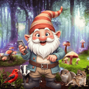 Cute Gnome Taking A Selfie GIF