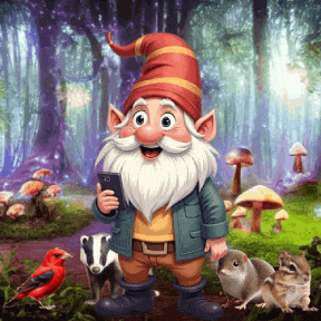 Cute Gnome Taking A Selfie GIF