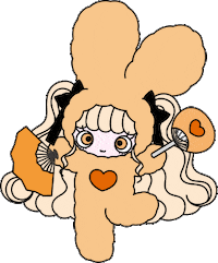 Orange うさぎ Sticker by mineco
