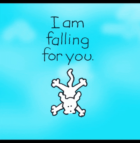i love you falling GIF by Chippy the Dog