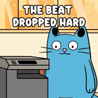 Vibing Blue Cat GIF