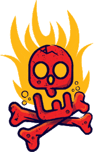 On Fire Halloween Sticker