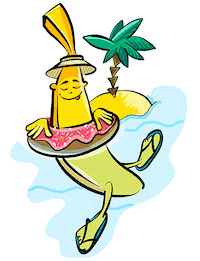 Goljee summer holiday yellow chill Sticker