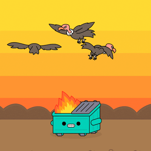 Dumpster This Is Fine GIF by 100% Soft