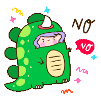 Dinosaur No Sticker by Vania Bachur