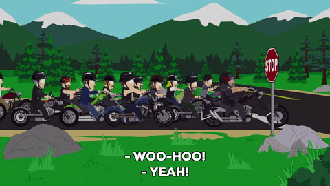 excited bikers GIF by South Park 