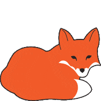 littlemetalfoxes littlemetalfoxes resting fox heart fox Sticker