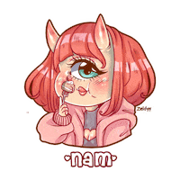 Zeldyy pink kawaii hungry emotion Sticker