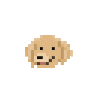 Golden Retriever Pixel Sticker