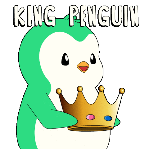 King Penguin Win Sticker by Abster