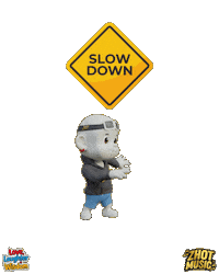Warning Slow Down Sticker by Zhot Music