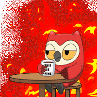 Stressed Everything Is Fine Sticker by birb