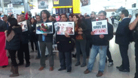 Kurdish Protesters March Through Heathrow Airport