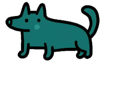 Pet Me Black Dog Sticker by Andreea Illustration