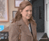 The Office gif. Jenna Fischer as Pam looks at us in shock as she mouths the words oh my god. 