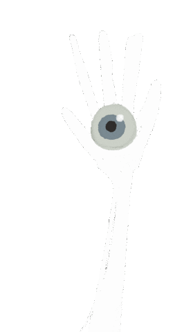 corahlouise creepy hand eye waving Sticker