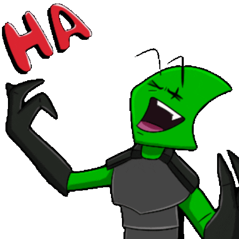 Next_Jen laugh green alien evil Sticker