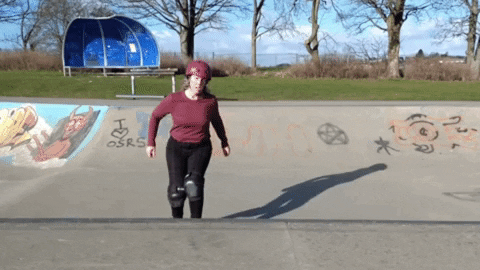 ChicksInBowls giphygifmaker rollerskate rollerskating cibtricktionary GIF