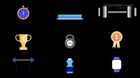 Fitness Icons and Gym Elements Pack