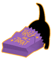 Trick Or Treat Cat Sticker by shourimajo