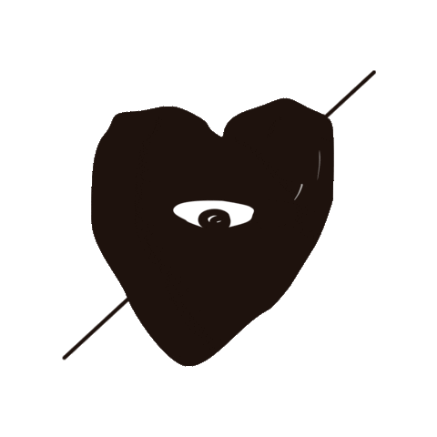 Black Heart Love Sticker by TheSeriousAgency