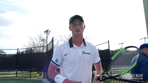 men's tennis thumbs up GIF by GreenWave