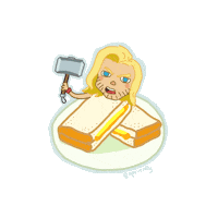 Apeirently breakfast avengers thor mcu Sticker