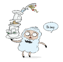 Ohsheepcards food hungry silly kitchen Sticker