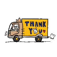 Cat Thanks Sticker by Thank You Coffee