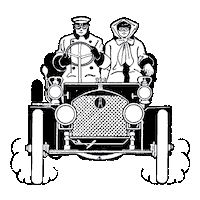 Driving Classic Car Sticker