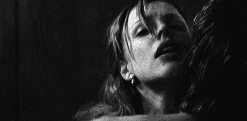 black and white kiss GIF