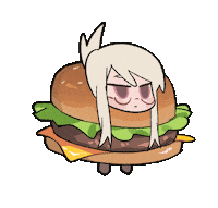 Burger Anime Girl Sticker