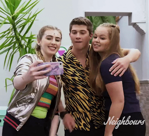 Harlow Robinson Smile GIF by Neighbours (Official TV Show account)