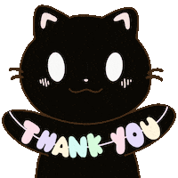 Black Cat Thank You Sticker