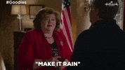 Excited Make It Rain GIF by Hallmark Channel