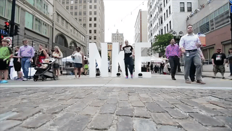 jumping pink shoes GIF