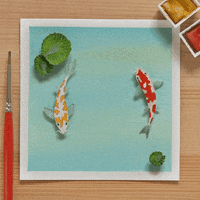 NVillustration animation stopmotion koi miniature GIF