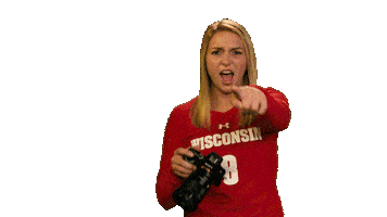 Wisconsin Volleyball Wow Sticker by Wisconsin Badgers