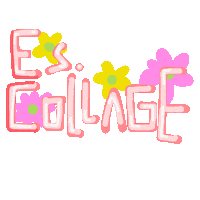 escollage logo flowers spring jumping Sticker