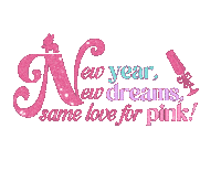 New Year Pink Sticker