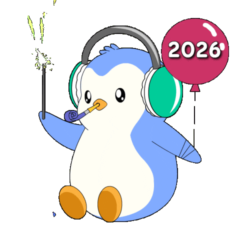 New Year Penguin Sticker by Pudgy Penguins