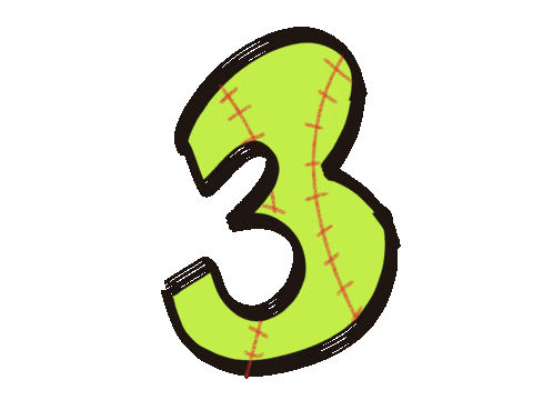 Softball Numbers Sticker